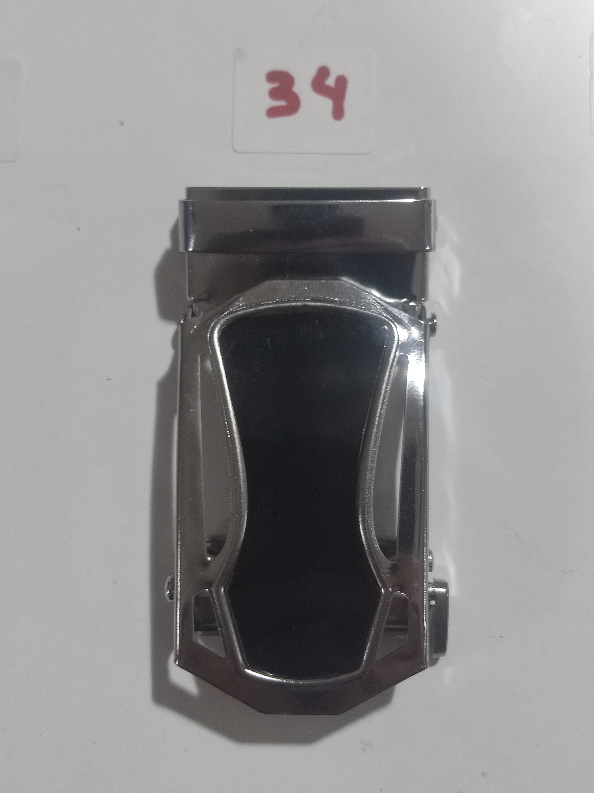 Hebilla de cinturón 34 negra plateada - 3