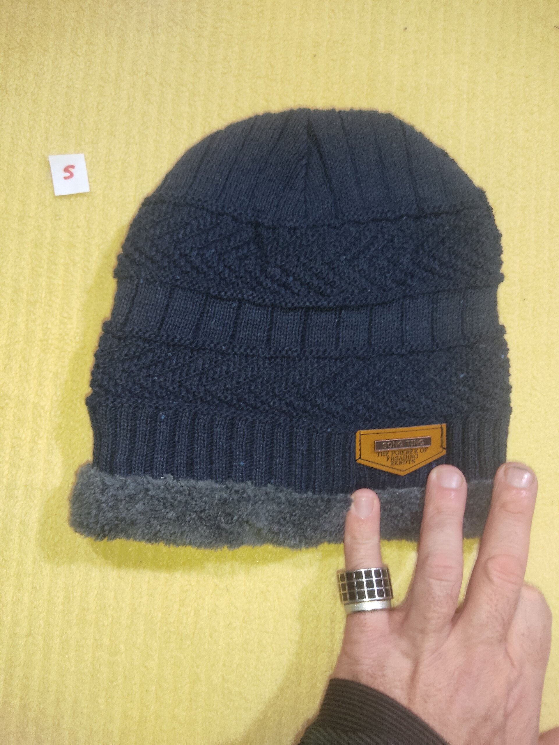 Gorro y bufanda 5 azul con gris - 2