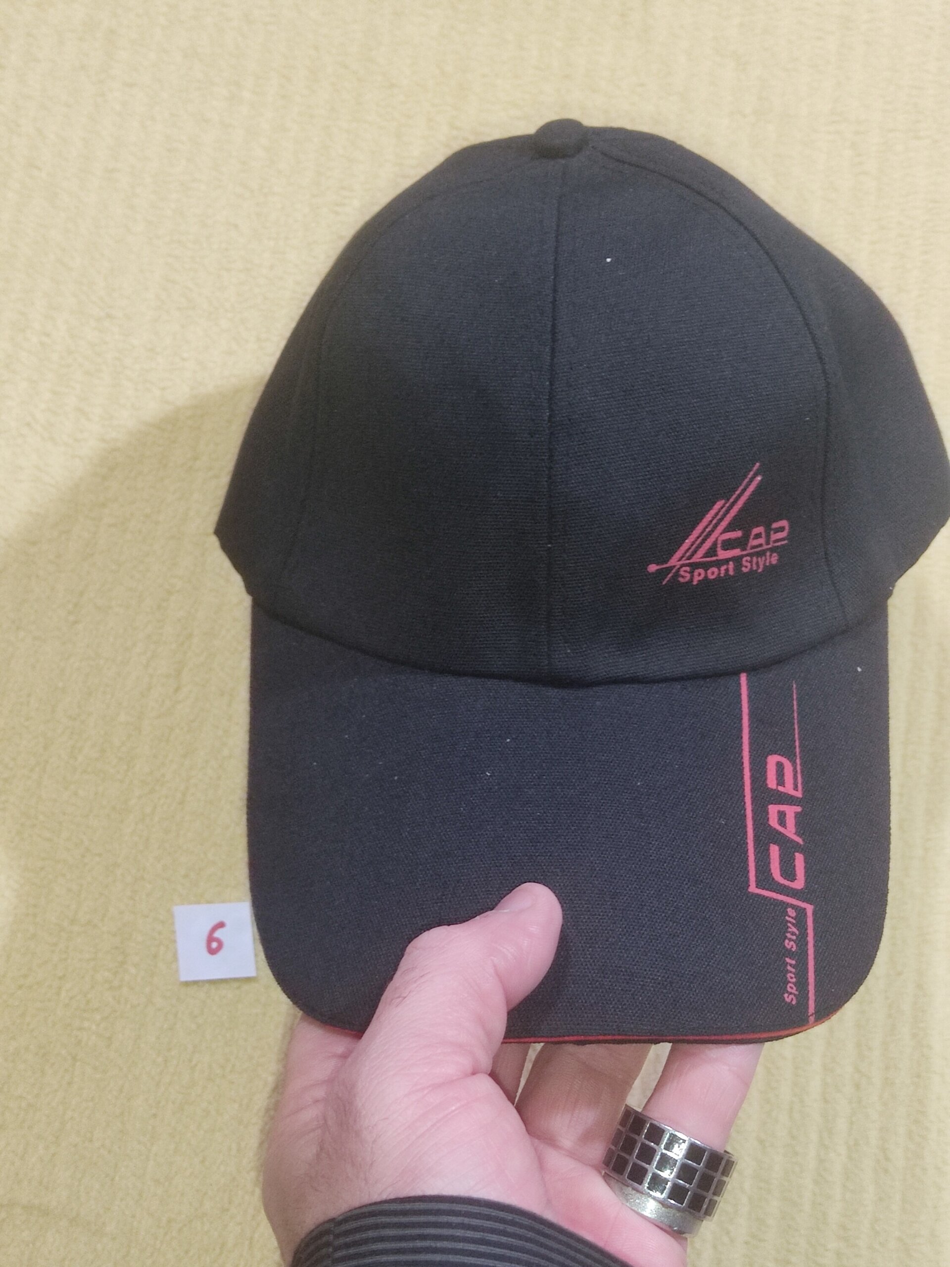 Gorra 5 negra sport rojo - 3