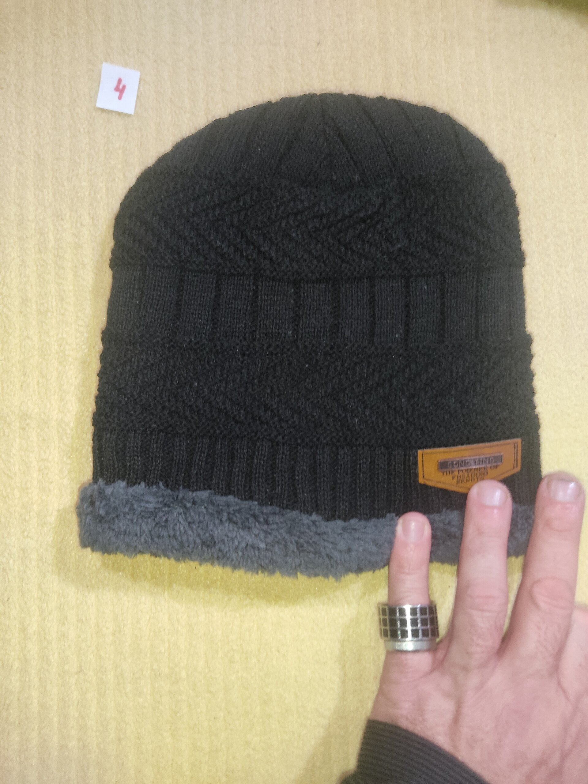 Gorro y bufanda 4 negro con gris claro - 2