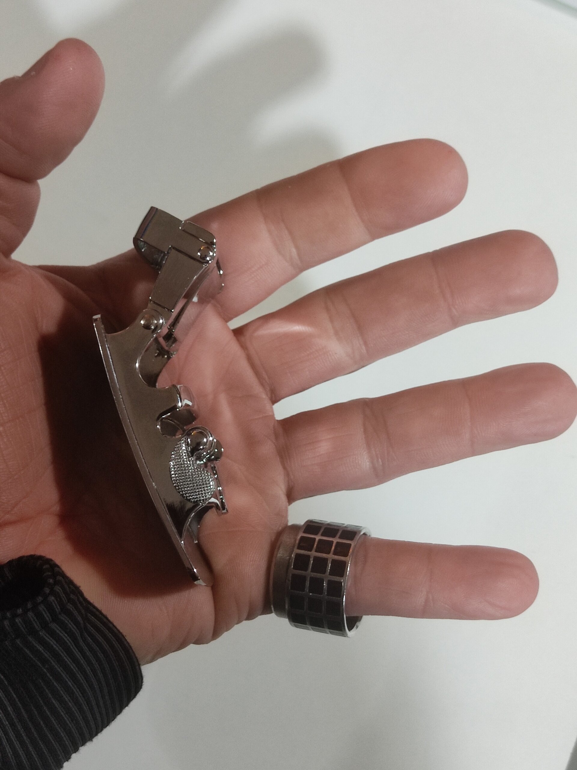 Hebilla de cinturón 20 negra Dragón plateado - 2