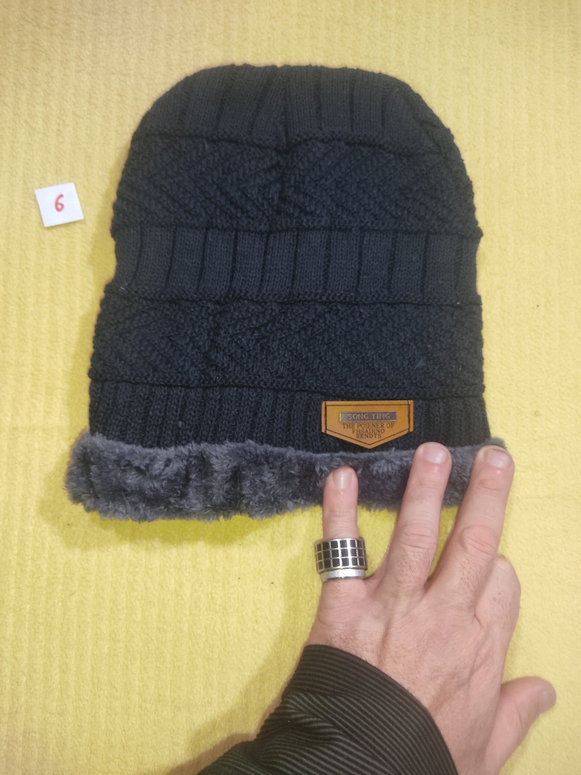 Gorro y bufanda 6 azul oscuro con gris - 2