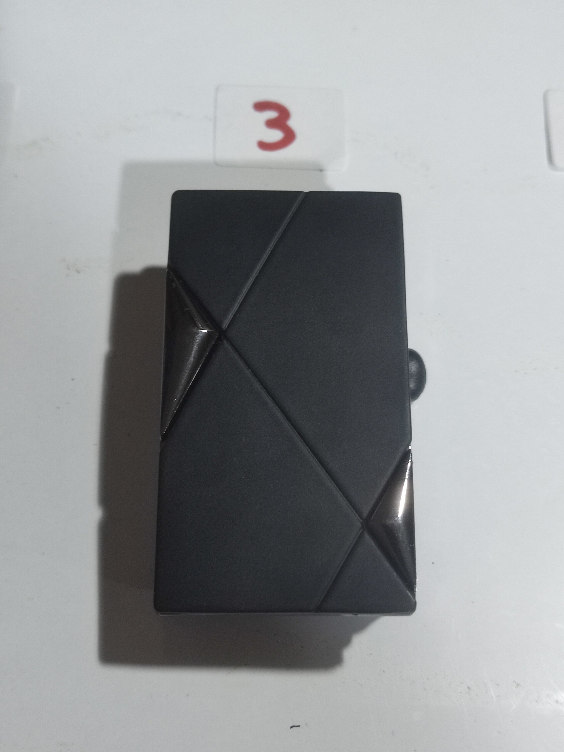 Hebilla de cinturón 003 negro triángulo plata - 3