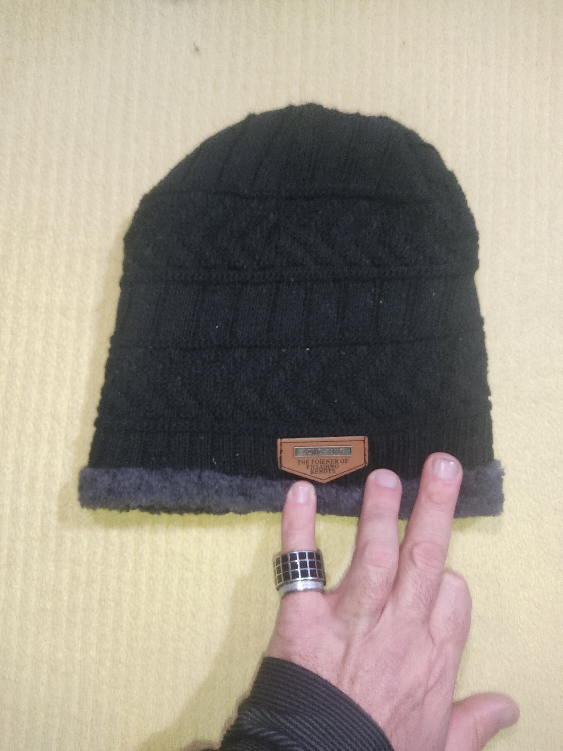 Gorro y bufanda 3 negro con gris oscuro - 3