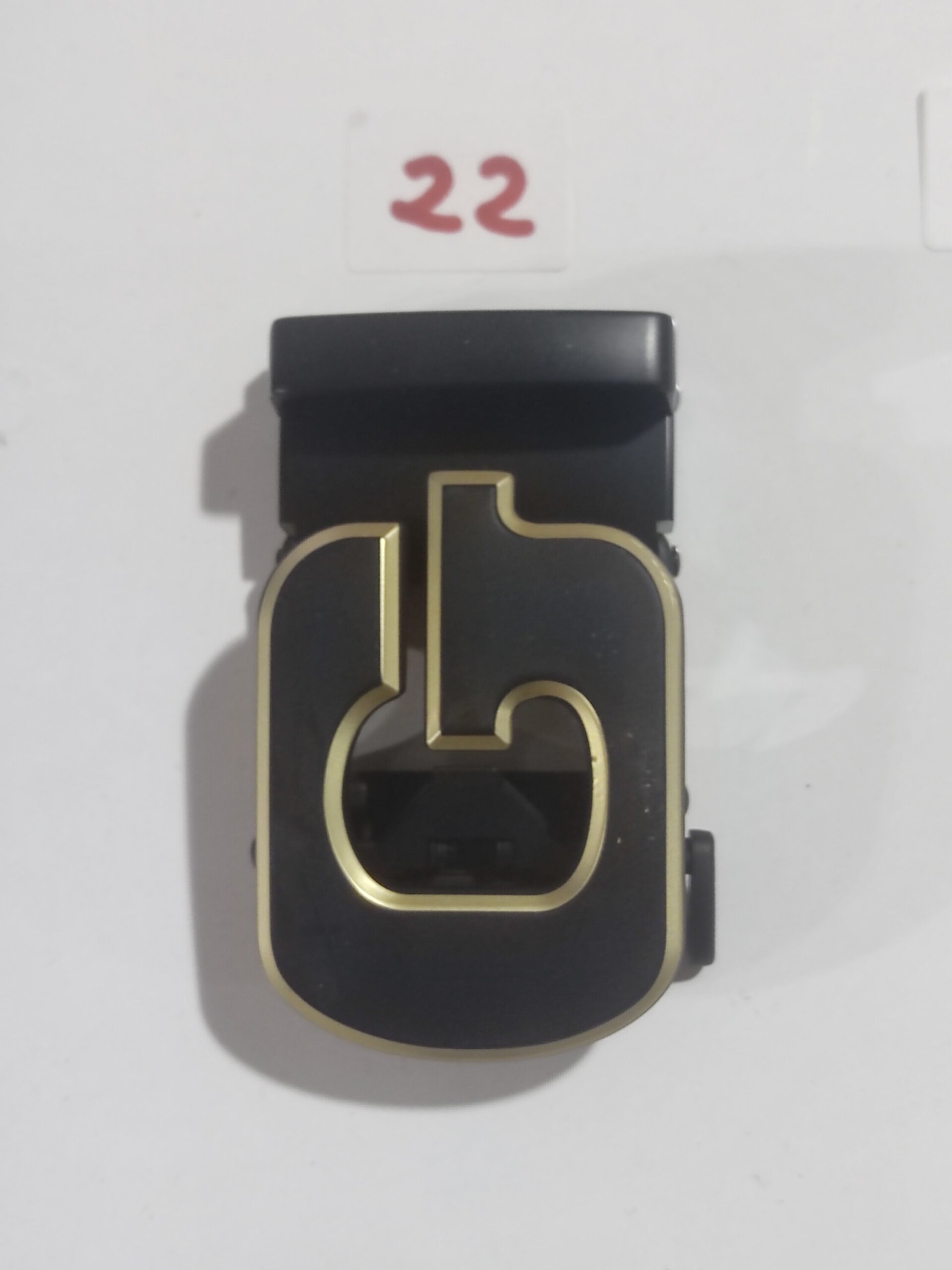 Hebilla de cinturón 22 G negra dorada - 3