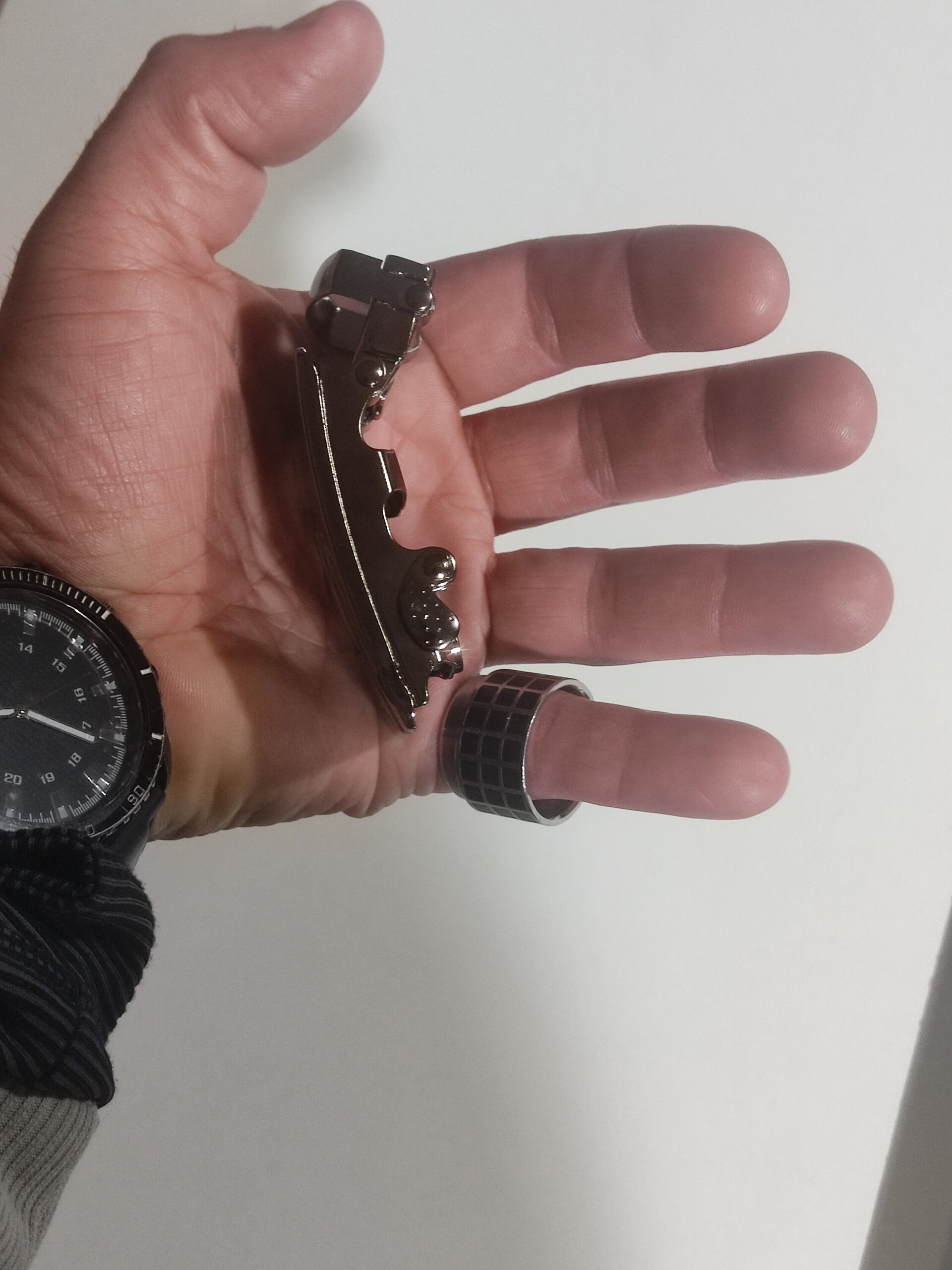 Hebilla de cinturón 28 cromada con líneas - 2